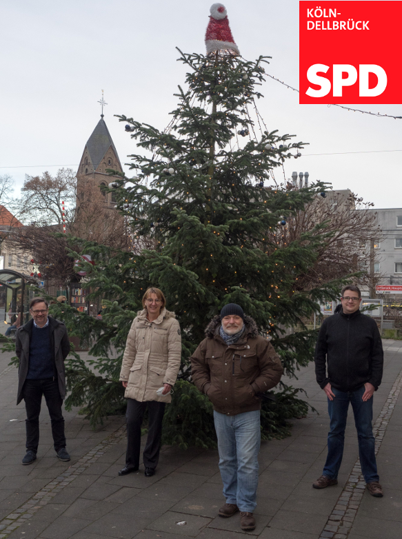 Für die Sozialdemokraten  Dellbrücks: Thomas Mildenberger, Vorsitzender, Barbara Lübbecke, stellv.  Vorsitzende, Sascha Wichelhaus, Bezirksvertreter Mülheim, Alexander  Straub, stellv. Vorsitzender